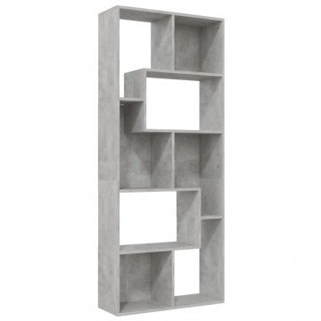 Bibliotecă, gri beton, 67x24x161 cm, PAL - Img 2