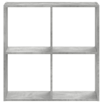 Bibliotecă, gri beton, 68,5x32x68,5 cm, lemn prelucrat - Img 4
