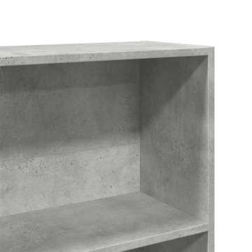 Bibliotecă, gri beton, 80x24x143 cm, lemn prelucrat - Img 6
