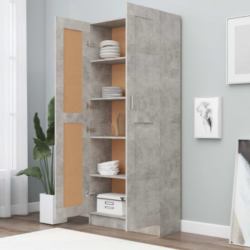 Bibliotecă, gri beton, 82,5 x 30,5 x 185,5 cm, PAL - Img 3
