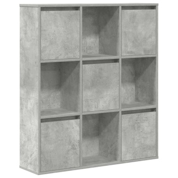 Bibliotecă, gri beton, 89x24x101,5 cm, lemn prelucrat - Img 2
