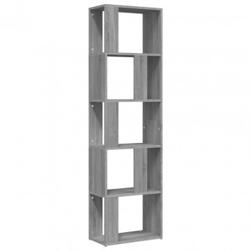 Bibliotecă, gri sonoma, 45x24x160 cm, lemn compozit - Img 2