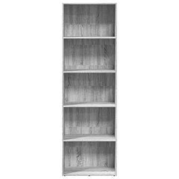 Bibliotecă, gri sonoma, 60x30x189 cm, lemn prelucrat - Img 4