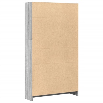 Bibliotecă, gri sonoma, 80x24x143 cm, lemn prelucrat - Img 5