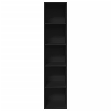 Bibliotecă, negru, 40x30x189 cm, lemn prelucrat - Img 4