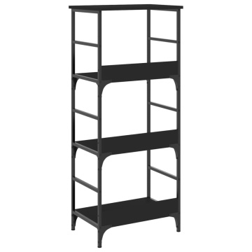 Bibliotecă, negru, 50x33x117,5 cm, lemn prelucrat - Img 5