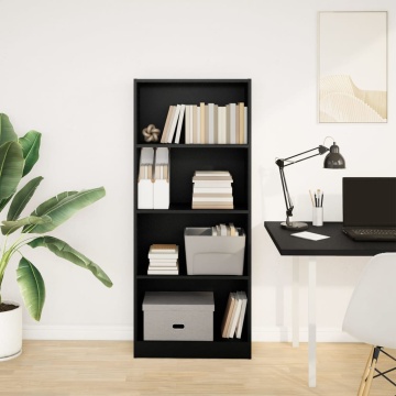Bibliotecă, negru, 60x24x143 cm, lemn prelucrat - Img 3