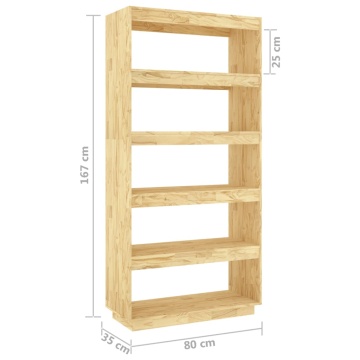 Bibliotecă/Separator cameră, 80x35x167 cm, lemn masiv pin - Img 7