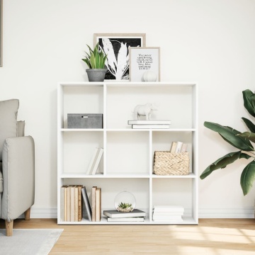 Bibliotecă/separator cameră alb 102x29x103,5 cm lemn prelucrat - Img 3