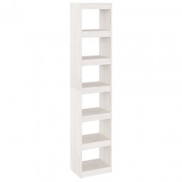 Bibliotecă/Separator cameră, alb, 40x30x199 cm, lemn masiv pin - Img 2