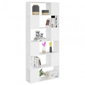 Bibliotecă/Separator cameră, alb, 80x24x186 cm, PAL - Img 8