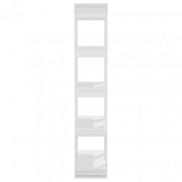 Bibliotecă/Separator cameră, alb extralucios, 80x30x160 cm - Img 5