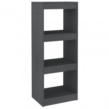 Bibliotecă/Separator cameră gri 40x30x103,5 cm lemn masiv pin - Img 2