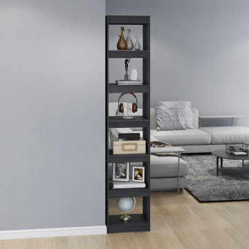Bibliotecă/Separator cameră, gri, 40x30x199 cm, lemn masiv pin - Img 3