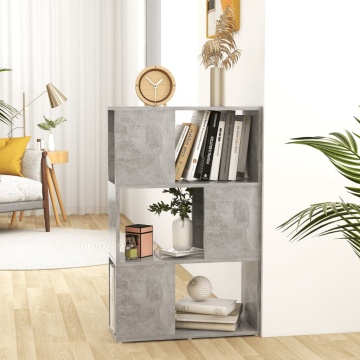 Bibliotecă/Separator cameră, gri beton, 60x24x94 cm, PAL - Img 1