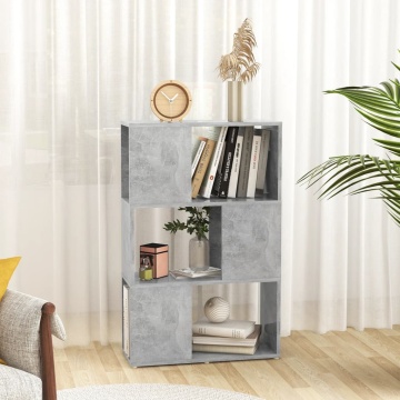 Bibliotecă/Separator cameră, gri beton, 60x24x94 cm, PAL - Img 3