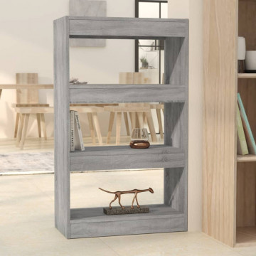 Bibliotecă/Separator cameră, gri sonoma, 60x30x103 cm, PAL - Img 1