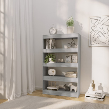 Bibliotecă/Separator cameră, gri sonoma, 80x30x135 cm, PAL - Img 3