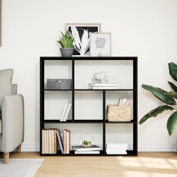 Bibliotecă/separator cameră negru 102x29x103,5 cm lemn - Img 3