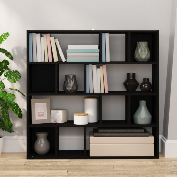 Bibliotecă/Separator cameră, negru, 105x24x102 cm - Img 3