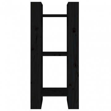 Bibliotecă/Separator cameră, negru, 41x35x91 cm, lemn masiv pin - Img 5