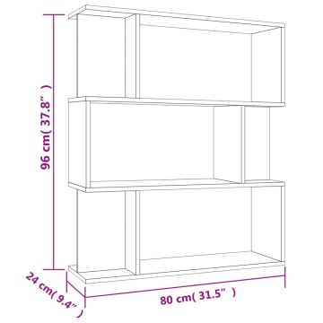 Bibliotecă/Separator cameră, stejar Sonoma, 80x24x96 cm, PAL - Img 7