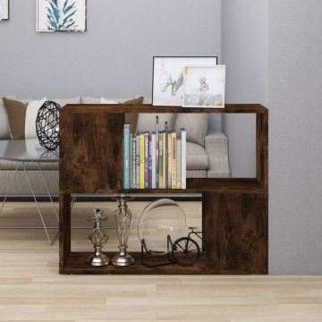 Bibliotecă/Separator de cameră, stejar fumuriu, 80x24x63 cm - Img 1