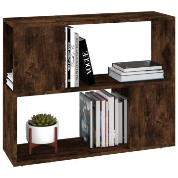 Bibliotecă/Separator de cameră, stejar fumuriu, 80x24x63 cm - Img 4