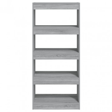 Bibliotecă/Separator, sonoma gri, 60x30x135 cm, lemn prelucrat - Img 8