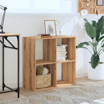 Bibliotecă, stejar artizanal, 68,5x32x68,5 cm, lemn prelucrat - Img 3