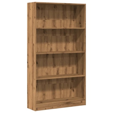 Bibliotecă, stejar artizanal, 80x24x143 cm, lemn prelucrat - Img 2