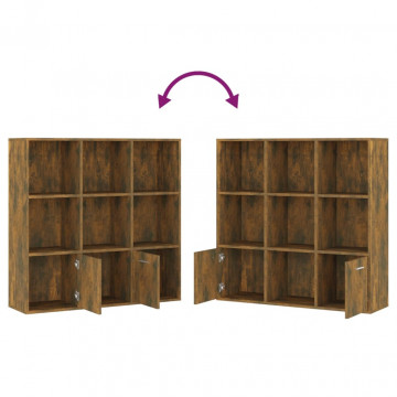 Bibliotecă, stejar fumuriu, 98x30x98 cm - Img 8