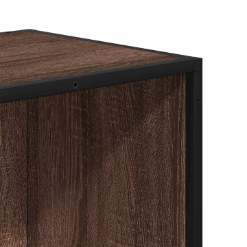Bibliotecă, stejar maro, 97,5x33x107,5 cm, lemn prelucrat/metal - Img 6