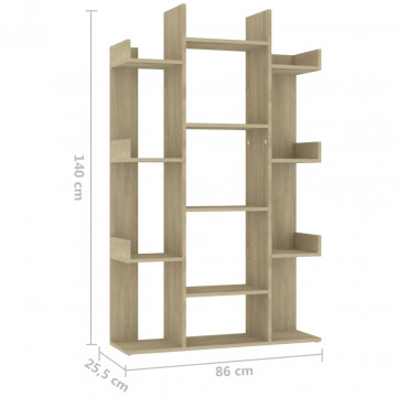 Bibliotecă, stejar sonoma, 86x25,5x140 cm, PAL - Img 6