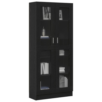 Biblioteci, 2 buc. stejar negru 82,5x30,5x185 cm lemn prelucrat - Img 3