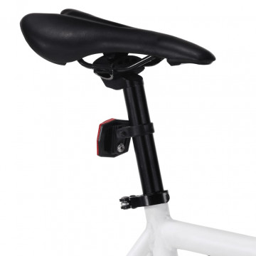 Bicicletă cu angrenaj fix, alb și negru, 700c, 59 cm - Img 8