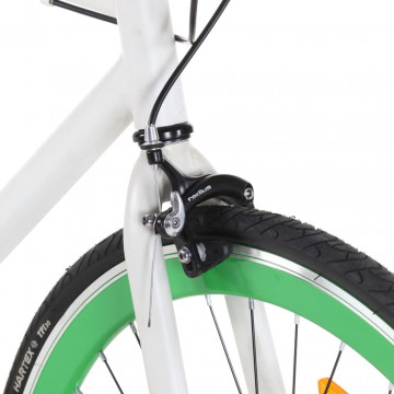 Bicicletă cu angrenaj fix, alb și verde, 700c, 51 cm - Img 4