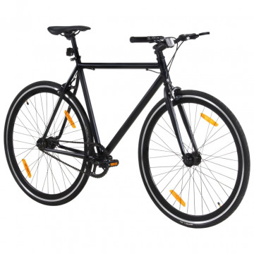 Bicicletă cu angrenaj fix, negru, 700c, 55 cm - Img 2
