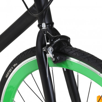 Bicicletă cu angrenaj fix, negru și verde, 700c, 55 cm - Img 4