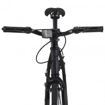 Bicicletă cu angrenaj fix, negru și verde, 700c, 55 cm - Img 7