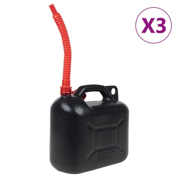 Bidon de combustibil, pipă flexibilă, 3 buc. negru 10 L plastic - Img 1