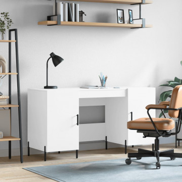 Birou, alb, 140x50x75 cm, lemn compozit - Img 1