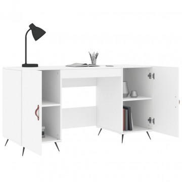 Birou, alb, 140x50x75 cm, lemn compozit - Img 4