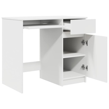 Birou alb 86x49x76 cm lemn prelucrat - Img 8