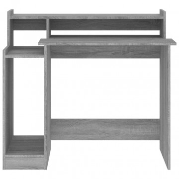 Birou cu lumini LED, gri sonoma, 97x90x45 cm lemn prelucrat - Img 7