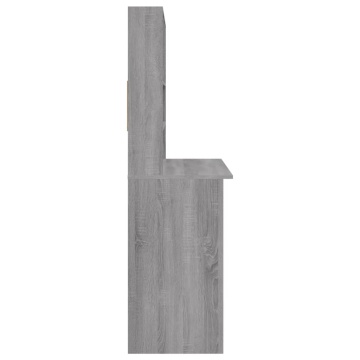Birou cu rafturi, gri sonoma, 102x45x148 cm, lemn compozit - Img 5