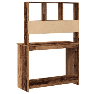 Birou cu rafturi, lemn vechi, 102x45x148 cm, lemn prelucrat - Img 5