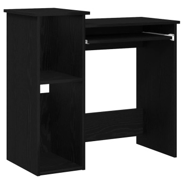 Birou cu rafturi, negru, 84x40x78 cm, PAL - Img 2