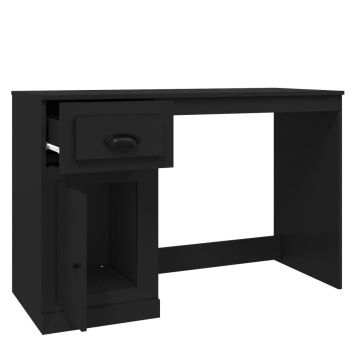 Birou cu sertar, negru, 115x50x75 cm, lemn prelucrat - Img 7