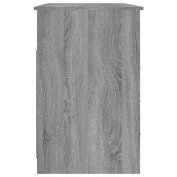 Birou cu sertare gri sonoma 102x50x76 cm lemn prelucrat - Img 7